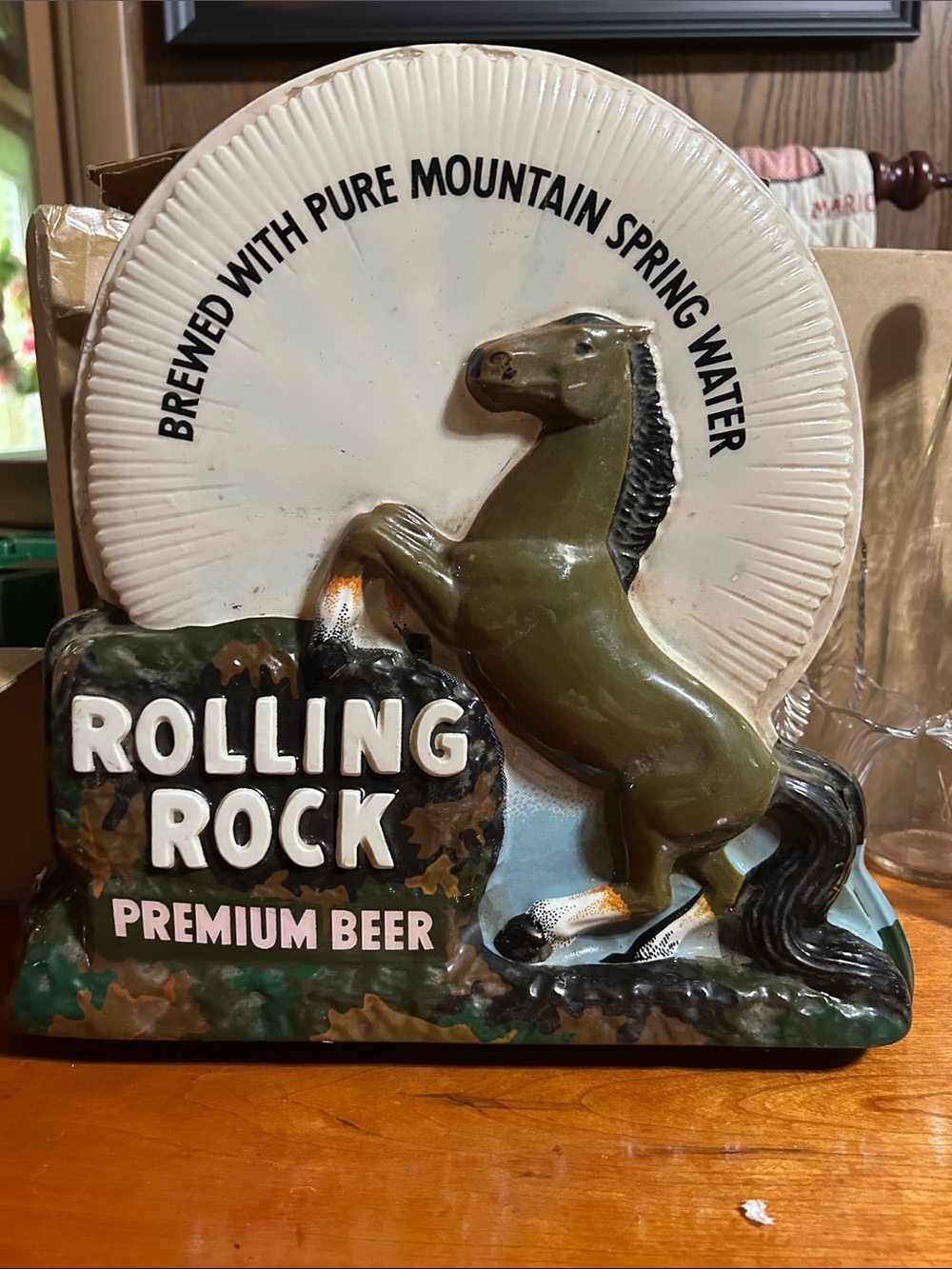 Vintage Rolling Rock back bar1950-1970 display